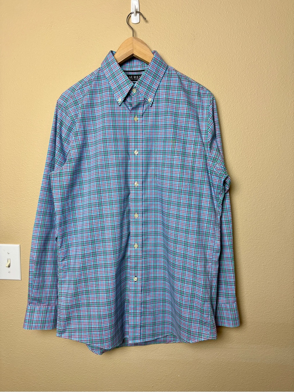 Lauren Ralph Lauren Plaid Button Down Shirt Size 16 34/35